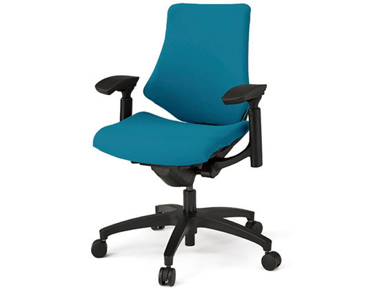 【レビュー投稿で100円OFFクーポン】【メーカー直送】イトーキ エフチェア 布張 ローバック 可動肘 本体白 ストロングブルー【代引不可】【組立・設置・送料無料】肘付き 可動肘タイプ 布張りチェア オフィスチェア オフィス家具