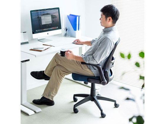 【楽天スーパーSALE限定★最大20%OFF&2,000円クーポン】【メーカー直送】サンワサプライ メッシュチェア SNC-NET21BL【代引不可】【お客様組立】 肘付き 可動肘タイプ メッシュチェア オフィスチェア オフィス家具 [3]