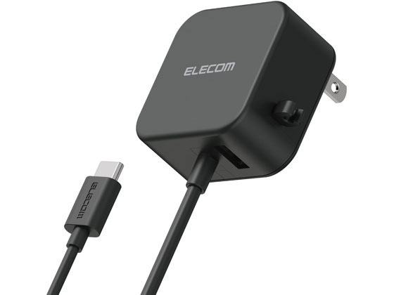 【ブラックフライデー限定★27日9:59迄店内ポイント2倍】【お取り寄せ】エレコム AC充電器 TypeC ケーブル一体型 1.5m MPA-ACC22BK A...