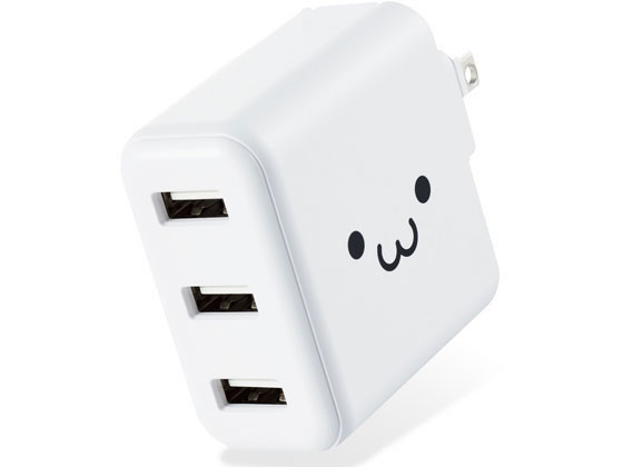 【ブラックフライデー限定★27日9:59迄店内ポイント2倍】エレコム AC充電器 3.6A出力 USB 3ポート 18W しろちゃん MPA-ACU12WF A...