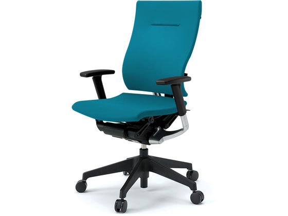 【メーカー直送】イトーキ スピーナチェア クロス 本体ブラック 可動肘 ブルー【代引不可】【組立・設置・送料無料】 肘付き　可動肘タイプ 布張りチェア オフィスチェア オフィス家具