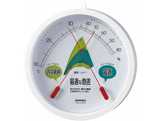 【レビュー投稿で100円OFFクーポン】エンペックス気象計 最適な飽差温度湿度計 TM-4680 温度計 湿度計 温湿度計