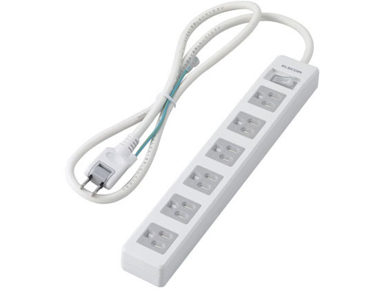 【レビュー投稿で100円OFFクーポン】【お取り寄せ】エレコム 延長コード タップ 6口 1m RoHS T-T10-3610WH RS コード付き電源タップ3ピン 電源タップ OAタップ 配線パーツ 家電