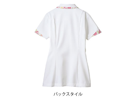 【お取り寄せ】ローラアシュレイ ナースジャケット 半袖 オフホワイト アメリ 桃 M...