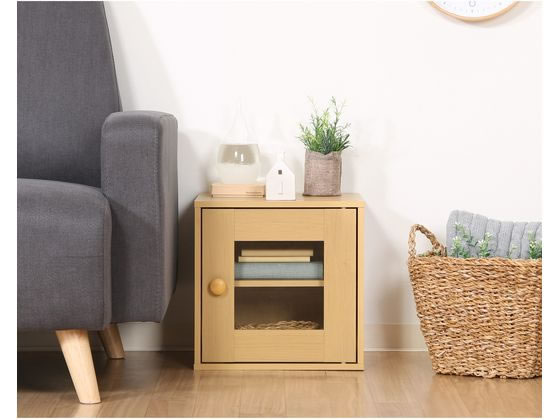 【レビュー投稿で100円OFFクーポン】【メーカー直送】不二貿易 キューブボックス ガラス扉 ナチュラル 99898【代引不可】【お客様組立】ディスプレイラック リビング収納 収納家具 インテリア 収納 [2]