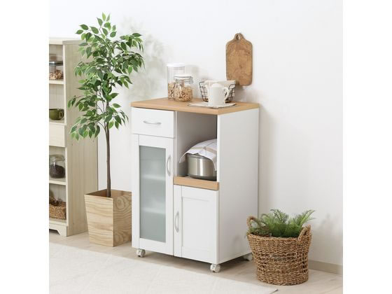 【マラソン限定★ポイント2倍】【メーカー直送】不二貿易 キッチンカウンター サージュ WH×NA 60幅(96818) 99521【代引不可】【お客様組立】キッチンカウンター キッチン収納 収納家具 インテリア 収納