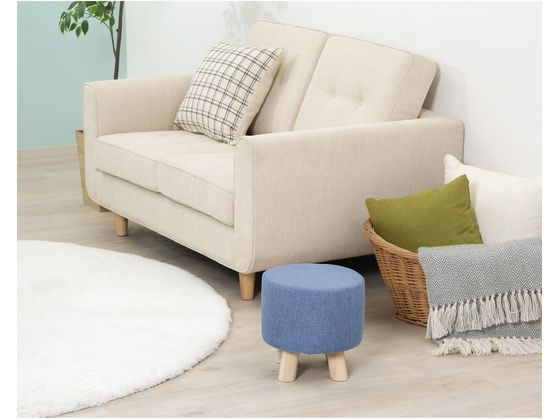 【レビュー投稿で100円OFFクーポン】【メーカー直送】不二貿易 ミニファブリックスツール ラウンドブルー 16442【代引不可】学習机 イス 子供用 リビング家具 インテリア [2]