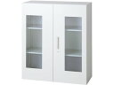 【ポイント10%バック★17日9:59迄】【メーカー直送】プラス L6 ガラス両開き保管庫 幅900×奥行450×高さ1050【代引不可】【組立・設置・送料無料】両開き書庫 スチールキャビネット ロッカー オフィス家具