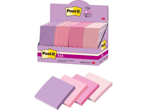 【商品説明】強粘着タイプなので、つきにくい場所にもしっかりと貼れます。紙製のふせんなので、筆記具を選ばずに使用できます。カラフルなマルチカラー（フラミンゴ）の4色のセット。【仕様】●サイズ：75mm×75mm●色：4色（アイリスインフュージョン・ポジティブリィピンク・トロピカルピンク・ピンク）×各3冊●枚数：1冊（90枚）●90枚×12パッド●紙箱【備考】※メーカーの都合により、パッケージ・仕様等は予告なく変更になる場合がございます。【検索用キーワード】3Mジャパン　スリーエムジャパン　3M　スリーエム　ポスト・イット　ポストイット　ぽすといっと　Post−it　Postit　強粘着見出し　強粘着ふせん　強粘着ノート　マルチカラー　75mm×75mm　75×75　幅75mm　付箋紙　付せん紙　フセン　ふせん　付箋　粘着メモ　のり付メモ　アソート　4色パック　4色　アイリスインフュージョン　ポジティブリィピンク　トロピカルピンク　ピンク　パック　セット　6541SS−MC−7N　6541SSMC7N　強粘着タイプ　強粘着　増量　オフィス　メモ　めも　memo　伝言　伝達　コメント　見出し　目印　マーク　マーキング　会社　事務　事務用品　社内　フrッミンゴ　R535GF【75×75mm】つきにくい場所にもしっかりと貼れる強粘着タイプのふせんです。