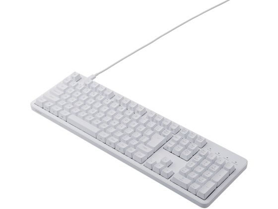 【レビュー投稿で100円OFFクーポン】【お取り寄せ】エレコム 有線フルキーボード Leggero 茶軸 メカニカル 白 キーボード マウス 入力機器 パソコン 家電