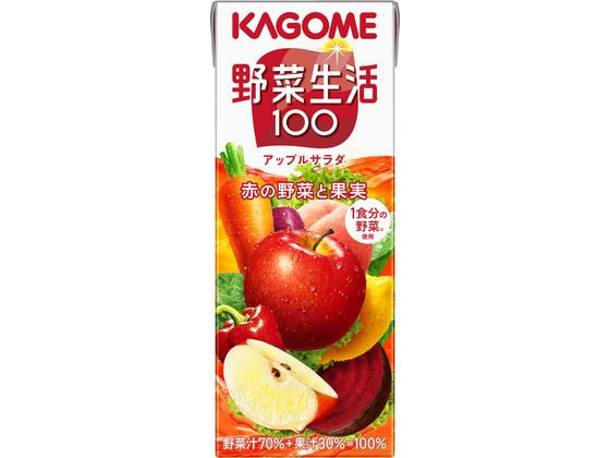 カゴメ 野菜生活100 アップルサラダ 200ml 野菜ジュース 果汁飲料 缶飲料 ボトル飲料