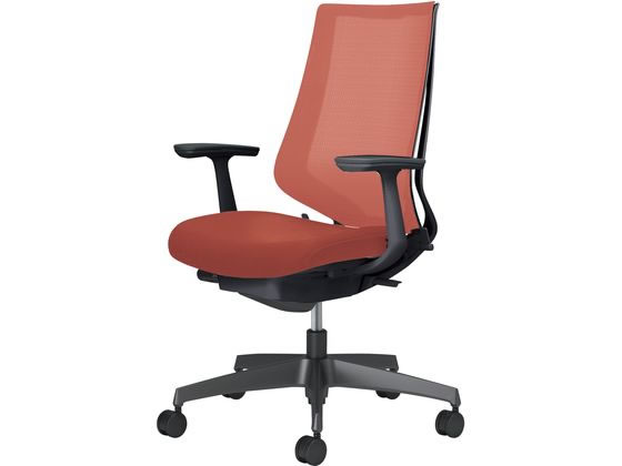 【メーカー直送】コクヨ チェア デュオラ2 ブラック脚 メッシュ パーシアンレッド【代引不可】【組立・設置・送料無料】 肘付き　可動肘タイプ メッシュチェア オフィスチェア オフィス家具