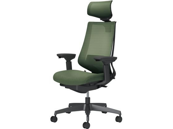 【マラソン限定★2,000円クーポン＆12日9:59迄ポイント2倍】 【メーカー直送】コクヨ チェア デュオラ2 ブラック脚 メッシュ ディープグリーン【代引不可】【組立・設置・送料無料】 肘付き 可動肘タイプ メッシュチェア オフィスチェア