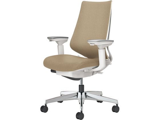 【レビュー投稿で100円OFFクーポン】【メーカー直送】コクヨ チェア デュオラ2 アルミ脚 クッション ソフトベージュ【代引不可】【組立・設置・送料無料】 肘付き　可動肘タイプ メッシュチェア オフィスチェア オフィス家具