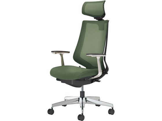 乐天商城 - 【レビュー投稿で100円OFFクーポン】【メーカー直送】コクヨ チェア デュオラ2 アルミ脚 メッシュ ディープグリーン【代引不可】【組立・設置・送料無料】肘付き 可動肘タイプ メッシュチェア オフィスチェア オフィス家具