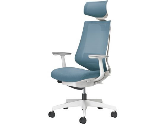 乐天商城 - 【レビュー投稿で100円OFFクーポン】【メーカー直送】コクヨ チェア デュオラ2 ホワイト脚 メッシュ モンティコラブルー【代引不可】【組立・設置・送料無料】肘付き 可動肘タイプ メッシュチェア オフィスチェア オフィス家具