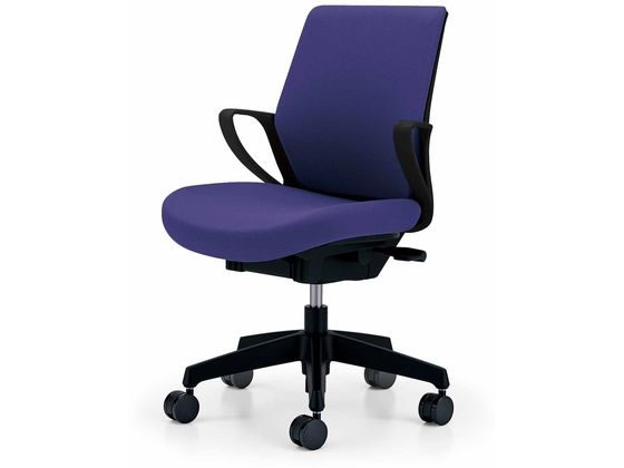【メーカー直送】コクヨ オフィスチェア ピコラ ローバック ディープパープル ナイロンキャスター【代引不可】【組立・設置・送料無料】 肘付き 固定肘タイプ 布張りチェア オフィスチェア