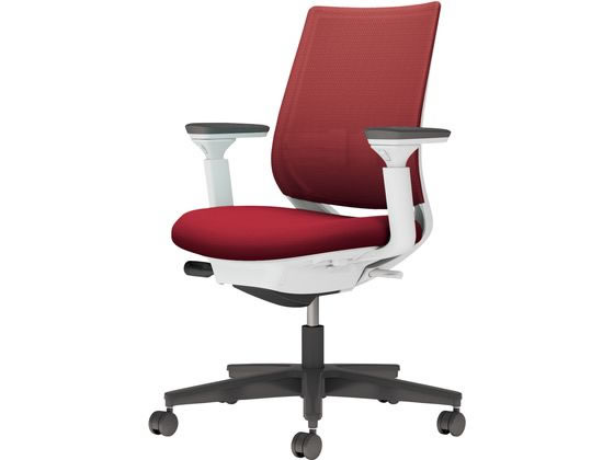 Rakuten - 【レビュー投稿で100円OFFクーポン】【メーカー直送】コクヨ チェア ミトラ2 可動肘 ランバー付 カーマイン ポリウレタン巻き【代引不可】【組立・設置・送料無料】肘付き 可動肘タイプ メッシュチェア オフィスチェア オフィス家具