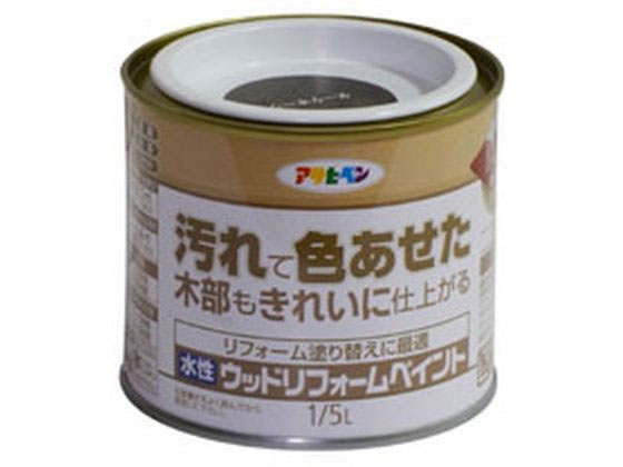 【商品説明】●水性で塗りやすく、低臭タイプの木部保護塗料。●1回塗りで隠ぺい性が高いので、汚れて色あせた木部もきれいに仕上がり、リフォーム塗り替えに最適。●紫外線吸収剤、防かび剤、はっ水剤、防藻剤、防腐剤配合で木部を劣化から守ります。●【用途】適した場所：屋内外区分　屋内外用。●屋内外の木部・木製品。【仕様】●内容量：1／5L●カラー：ダークオーク●重量：300g●成分：合成樹脂（アクリル・ウレタン）、顔料、防カビ剤、防藻剤、防腐剤、防虫剤、はっ水剤、紫外線吸収剤、水●標準塗り回数：1回塗り●乾燥時間：夏期　2時間／冬期　4時間●塗り重ね時間の目安：夏期　1〜3時間／冬期　2〜5時間●塗り面積：1．5〜2．0m2（タタミ0．9〜1．2枚分）、1．0〜1．4m2（タタミ0．6〜0．9枚分）【備考】※メーカーの都合により、パッケージ・仕様等は予告なく変更になる場合がございます。【検索用キーワード】アサヒペン　水性ウッドリフォームペイント　1　5L　ダークオーク　水性　水性塗料　塗料　ペンキ　屋内　屋内用　屋外　屋外用　防カビ　防藻　防腐　防虫　はっ水　紫外線吸収　1個　1缶　ブラウン　茶　茶色　木部　木製品　木部保護塗料　リフォーム　作業　DIY　建築　作業用品　金物　塗装内装　内装　外装　R741GW汚れて色あせた木部もきれいに仕上がる。