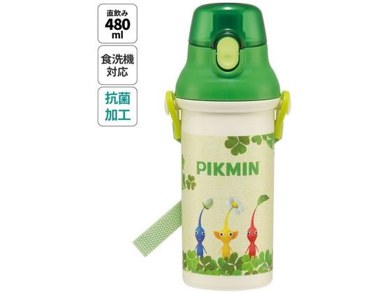 【レビュー投稿で100円OFFクーポン】【お取り寄せ】スケーター 抗菌 直飲プラワンタッチボトル 480ml ピクミン PSB5SANAG キャラクターグッズ 教材 学童文具 学童 文具