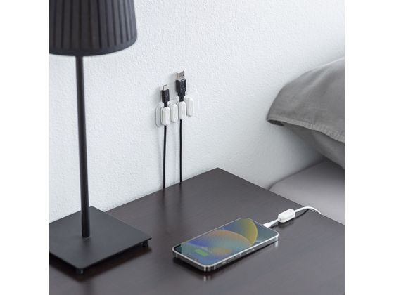 【マラソン限定★ポイント2倍】サンワサプライ マグネットケーブルホルダー ホワイト CA-515W 結束バンド ケーブル結束 デジタル機器 配線パーツ 電源タップ 家電