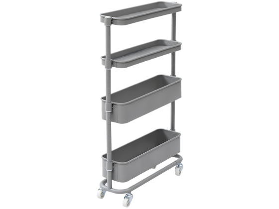 Slim Kitchen Racks - 【マラソン限定★2,000円クーポン＆ポイント2倍】【お取り寄せ】YAMAZEN すき間ワゴン グレージュ LSST-4(GG) フリーラック リビング収納 収納家具 インテリア 収納