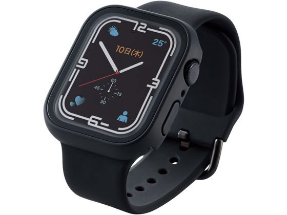 【レビュー投稿で100円OFFクーポン】【お取り寄せ】エレコム Apple Watch 45mm ハイブリッドケース 黒 AW-21AFCGBK スマートウォッチ関連品 時計