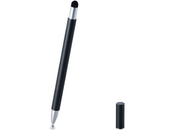 【商品説明】●ペン先直径が5．5mm（超感度タイプ）と5．4mm（ディスクタイプ）で、繊細な操作に適したスマートフォン用スリムタッチペンです。●超感度タイプのペン先は、先端に植毛された繊維が広範囲の接地面積を確保することで、ペン先を押し当てることなく、滑らかに操作できます。●ディスクタイプのペン先は、ディスクが透明で指している箇所が分かりやすく、細かな操作が可能です。●ペン軸が細いため、持ち運びにも便利です。【仕様】●対応機種：各種スマートフォン・タブレット※特定のアプリ／ソフトをご使用の際に、専用タッチペンのみでの描写設定をされている場合はご使用できない場合があります。●外形寸法：長さ約110mm×ペン径約7mmペン先超感度約5．5mmディスク約5．4mmm●材質：ペン先：シリコンゴム、ナイロン繊維ポリカーボネート、本体：アルミニウム●ストラップ有無：×●カラー：ブラック【備考】※メーカーの都合により、パッケージ・仕様等は予告なく変更になる場合がございます。【検索用キーワード】エレコム　ELECOM　えれこむ　P−TPSLIM2WYBK　タッチペン　ディスク　iPad　アイパッド　ブラック　PTPSLIM2WYBK　電話　FAX　スマートフォン・携帯電話関連品　スマートフォン・携帯電話関連品　R870HD超感度タイプ・ディスクタイプの2種類のペン先を採用した2WAYスリムタッチペン。
