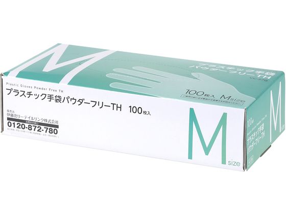 伊藤忠リーテイルリンク プラスチック手袋 パウダーフリー M100枚 VC-270 ビニール プラス