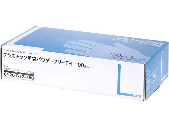 伊藤忠リーテイルリンク プラスチック手袋 パウダーフリー L100枚 VC-270 ビニール プラス