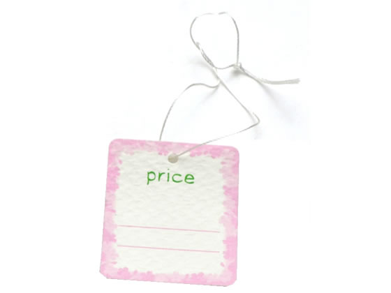 【スーパーSALE限定2,000円クーポン＆11日9:59迄ポイント2倍】 【お取り寄せ】タカ印 提札 角丸四角型 花枠 40×32mm 500枚入 値札 提げ札 値札 陳列 POP 掲示