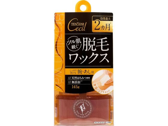 【商品説明】毛根からごっそり！ツルツル肌が最大2ヵ月続く（※）。天然素材100％の無添加（※1）設計だから肌にやさしい。濃密ワックスが肌に密着し細い産毛までごっそり脱毛。常温のまま塗って貼って、はがすだけなので初心者でも簡単に自宅で脱毛。毛を根元から抜くので生えてくる毛がチクチクしない（※2）。※個人差があります。※1．防腐剤　※2．脱毛による【仕様】●注文単位：1個【備考】※メーカーの都合により、パッケージ・仕様等は予告なく変更になる場合がございます。【検索用キーワード】三宝　さんぽう　サンポウ　tenstar　セシル　脱毛用ブライズワックス　145g　セシル脱毛用ブライズワックス145g　せしる　だつもうようぶらいずわっくす　ボディケア　脱毛剤　脱毛　脱毛用　ブライズ　ワックス　脱毛ワックス　1個　スキンケア　エチケットケア　R074HK純国産の天然はちみつで作った、肌にやさしい水溶性脱毛ワックス。