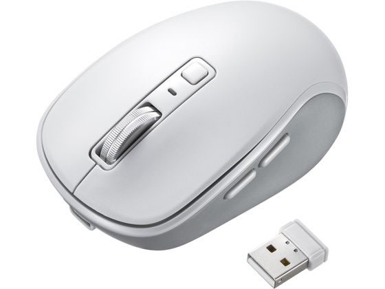 【スーパーSALE★クーポン＆11日9:59迄ポイント2倍】 【お取り寄せ】サンワサプライ 静音ワイヤレスブルーLEDマウス ホワイト MA-WBS520W マウス キーボード 入力機器 パソコン 家電