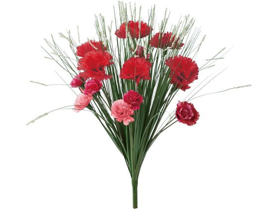 【お取り寄せ】YDM 造花 グラスカーネーションブッシュ レッド インテリア 枯れない 観葉植物 花