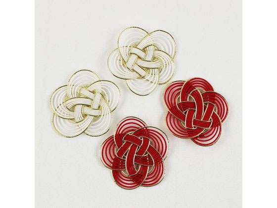 【マラソン限定2,000円クーポン＆11日9:59迄ポイント2倍】【お取り寄せ】東京堂 紅白ちらし梅結び 4個 インテリア 花材 フラワーアレンジメント デコレーションパーツ 和風 フラワーアレンジメント道具 花器 花資材 花 フラワーアレンジメント材料