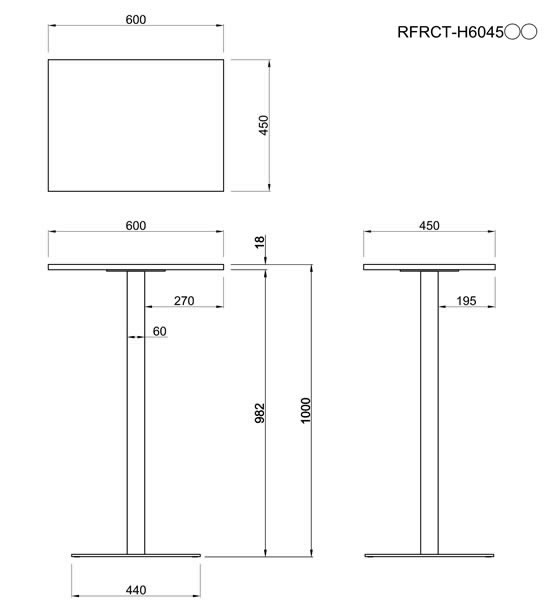 【レビュー投稿で100円OFFクーポン】【メーカー直送】アール・エフ・ヤマカワ リスタ ハイテーブル 600×450 オーク【代引不可】【お客様組立】四角 カフェテーブル 会議用テーブル 長机 オフィス家具