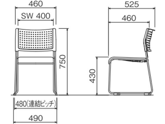 【レビュー投稿で100円OFFクーポン】【メーカー直送】アイリスチトセ スタッキングチェア 座クッション アイボリー ASL-110PV-I【代引不可】ループ脚 スタッキングチェア ミーティングチェア オフィス家具