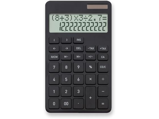 【レビュー投稿で100円OFFクーポン】アスカ 計算式表示電卓 ブラック C1258BK 中型電卓 一般 実務電卓 文具