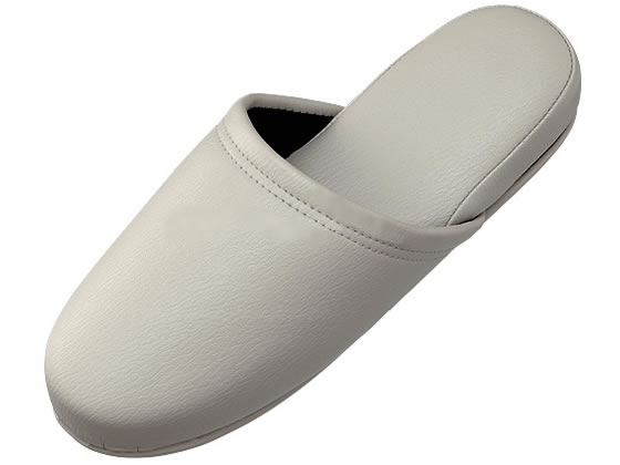 【レビュー投稿で100円OFFクーポン】【お取り寄せ】スマートバリュー 抗菌スリッパ 10足組 ホワイトグレー N117J-WHGY 合皮 ポリエステル製スリッパ