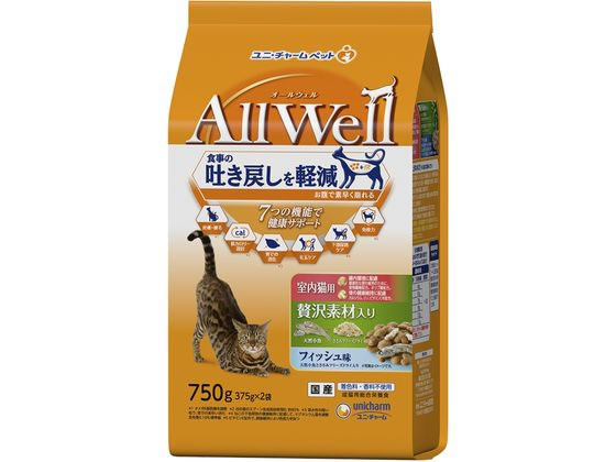 【楽天スーパーSALE限定★ポイント2倍＆2,000円クーポン】【お取り寄せ】ユニ・チャーム AllWell 室内猫用 贅沢素材入り フィッシュ味 ..