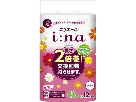 【レビュー投稿で100円OFFクーポン】大王製紙 エリエール イーナ トイレットティシュー プリントダブル2倍12R トイレットペーパー