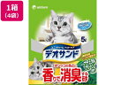 【店内全品ポイント2倍★16日9:59迄】 送料無料 ユニチャーム デオサンドオシッコのあとに香りで消臭する砂グリーン4袋 猫砂 シート 猫用 キャット ペット...