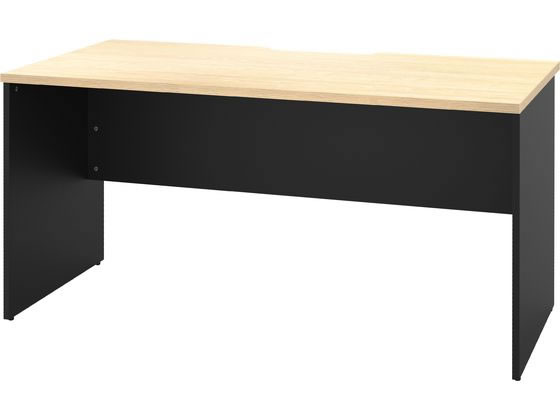 【メーカー直送】アール・エフ・ヤマカワ プラン 木製デスク W1400×D700 ナチュラル×黒脚【代引不可】【お客様組立】