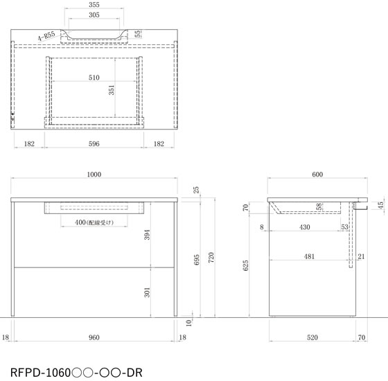【レビュー投稿で100円OFFクーポン】【メーカー直送】アール・エフ・ヤマカワ プラン 木製デスク W1000×D600 引出 ホワイト【代引不可】【お客様組立】平机 木製デスク ワゴン オフィスデスク 事務机 オフィス家具 [2]