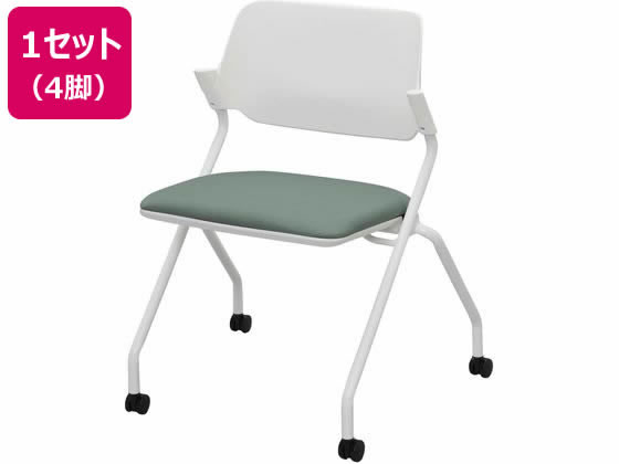 【レビュー投稿で100円OFFクーポン】【メーカー直送】アール・エフ・ヤマカワ SYネスティングチェア 肘無 ファブリック Sグリーン 4脚【代引不可】ネスティング 平行スタッキングチェア スタッキングチェア ミーティングチェア オフィス家具