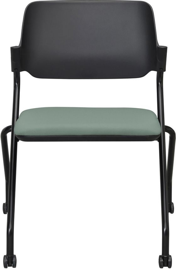 【レビュー投稿で100円OFFクーポン】【メーカー直送】アール・エフ・ヤマカワ SYネスティングチェア ブラック 肘無 ファブリック Sグリーン【代引不可】ネスティング 平行スタッキングチェア スタッキングチェア ミーティングチェア オフィス家具