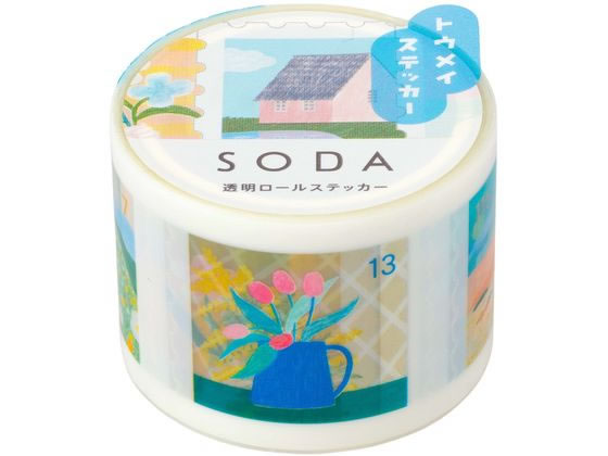 【レビュー投稿で100円OFFクーポン】キングジム ソーダ 透明マスキングテープ キッテ CMTS30-004 デコレーション用マスキングテープ シールタイプ ...