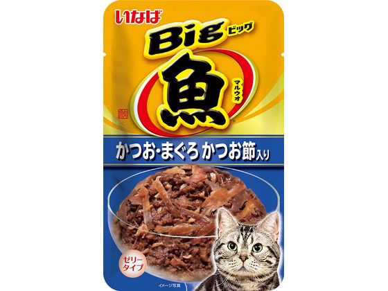 【ポイント2倍★22日20:00〜27日9:59迄】【お取り寄せ】いなば Bigマルウオ かつお・まぐろかつお節入 80g ウェットフード 猫 ペット キャットフード