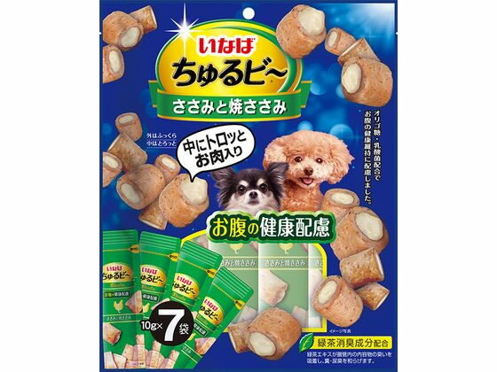 レビュー投稿で100円OFFクーポン お取り寄せ いなばペットフード ちゅるビー ささみと焼ささみ お腹の健康配慮 7P…