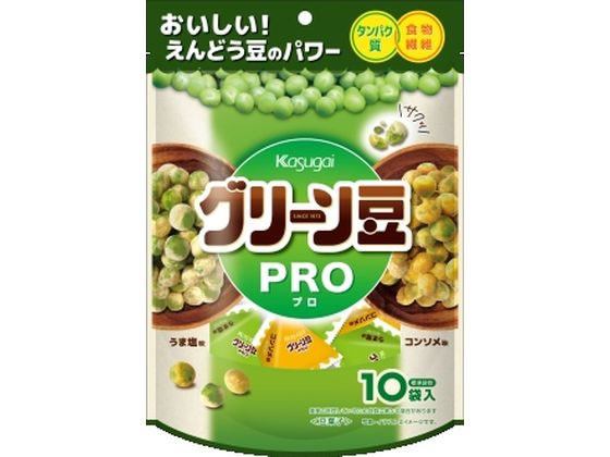 【ポイント2倍★22日20:00〜27日9:59迄】 春日井製菓 グリーン豆PRO 10袋 おつまみ 珍味 煎餅 おかき お菓子